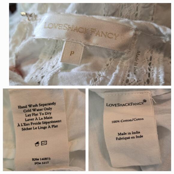 Love Shack Fancy Natasha Dress Lily Pond Hand Dye size P - Picture 7 of 8